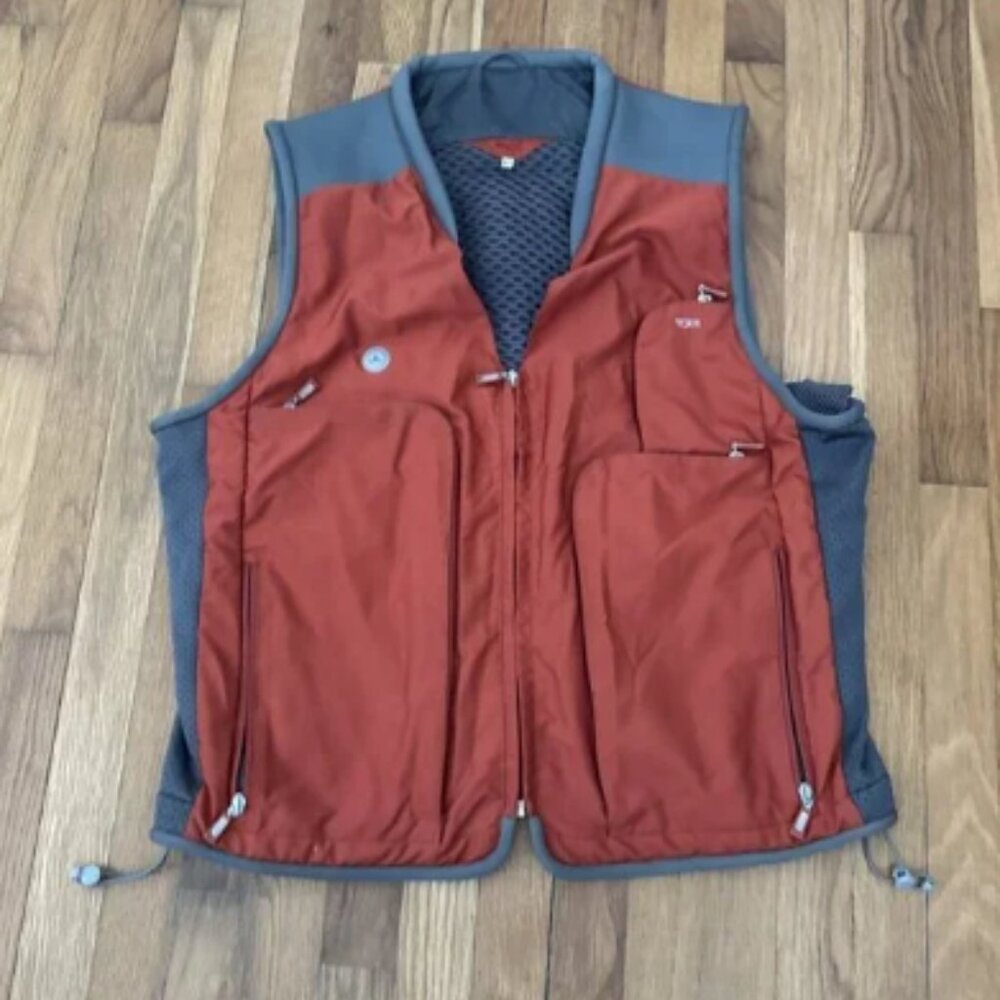 Vintage Tumi Rust Travel Vest Medium Men Cargo Outdoor Tactical